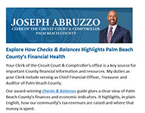 Sample of the introductory text of an article titled Explore How Checks & Balances Highlights Palm Beach County’s Financial Health